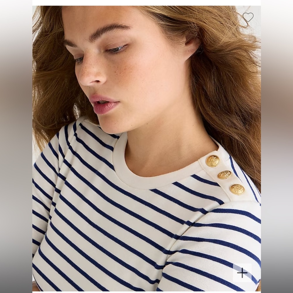 NWT J. Crew Perfect-fit long-sleeve crewneck T-shirt with buttons